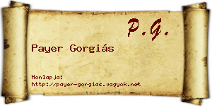 Payer Gorgiás névjegykártya